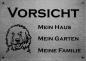 Preview: Edelstahl Warnschild Labradoodle VORSICHT Mein Haus mein Garten meine Familie